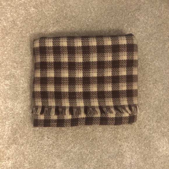 Blanket Scarf, Checkered - Brown and Tan, 36 x 78 - Picture 6 of 6